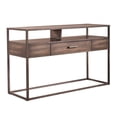 thumbnail image 2 of Liberty Furniture Jamestown Sofa Table Open Shelf Storage Drawer - Brown, 2 of 12