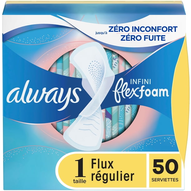 Always Infinity with FlexFoam Pads for Women, Size 1, Regular