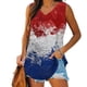 thumbnail image 1 of Puntoco Tops sin mangas para mujer, camisetas sin mangas estampadas para mujer, camisetas básicas informales holgadas sin mangas con cuello en V para verano, 1 of 5