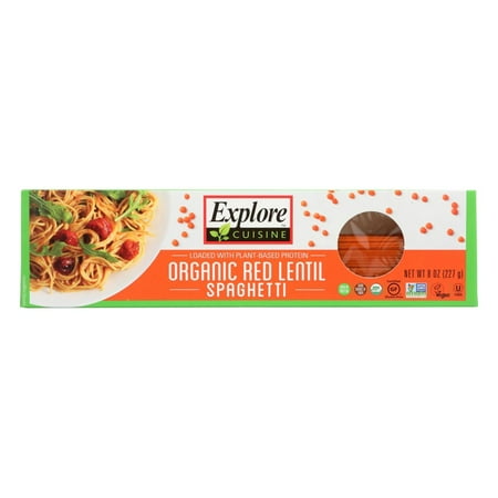 (12 Pack) Explore Cuisine Organic Red Lentil Spaghetti, 8 Oz