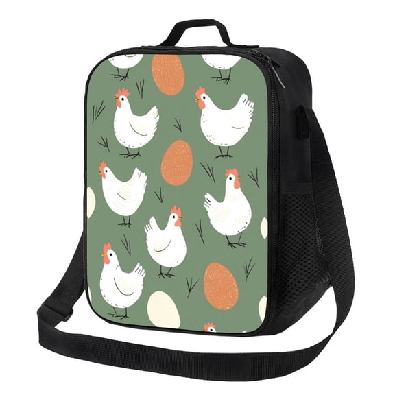 Chicken Lunch Bag Reusable Lunch Box Insulated Tote Bag with Adjustable Shoulder Strap