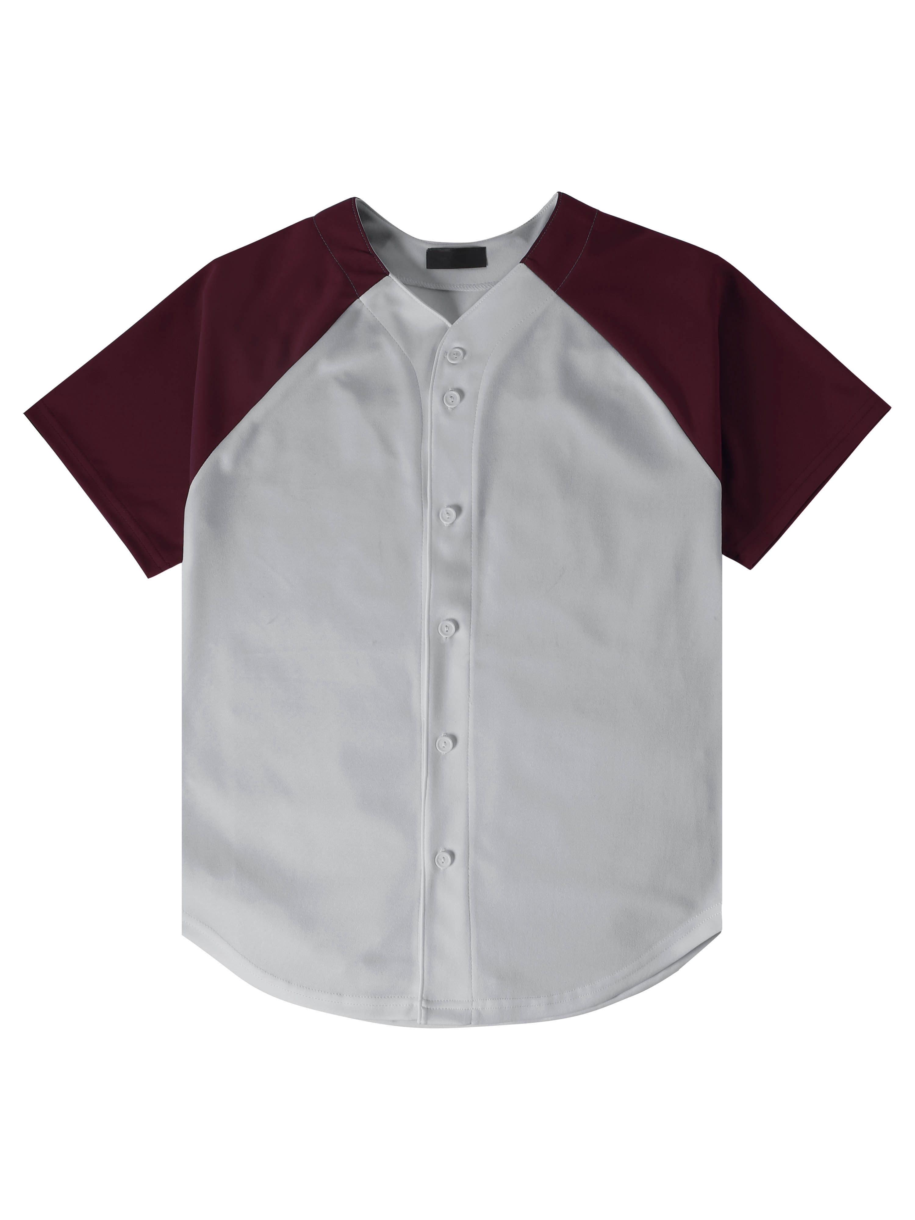 Ma Croix Men's Premium Baseball Tee Button Down Two Tone Raglan Short Sleeve Jersey