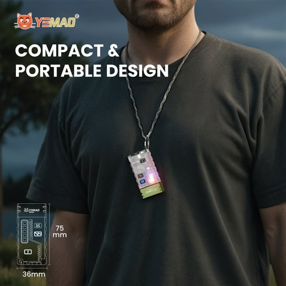 YEMAO M42 Flashlights High Lumens - Super Bright 800 LM, USB C Rechargeable LED Keychain Flash Light with COB Side Light, 8 Modes, IPX5 Pocket Flashlight,Tactical Flashlight