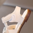 thumbnail image 6 of Duqingm Toddler Summer Shoes Kids Girls Boys Sandals with Cork Footbed Adjustable Strap Toddler Casual Slides Sandals Open Toes Flat Beige,5, 6 of 7