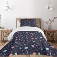 thumbnail image 3 of Ambesonne Space Quilted Bedspread Set 2 Pcs, Alien Planets Asteroid, Twin Size, Multicolor, 3 of 6