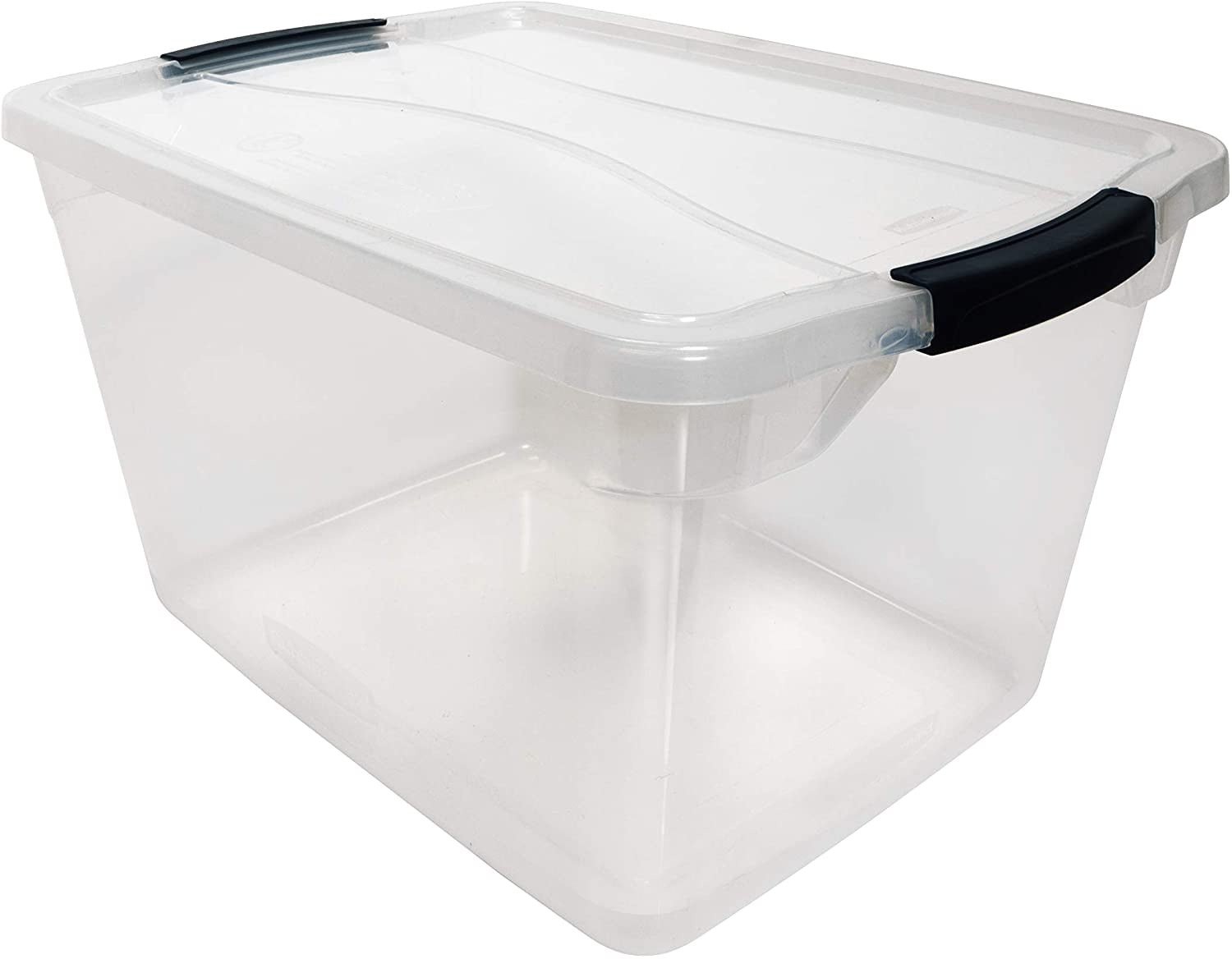 Clear 6 PACK Large Storage Box 30 Qt Plastic Latching Container Case Tote Bin 