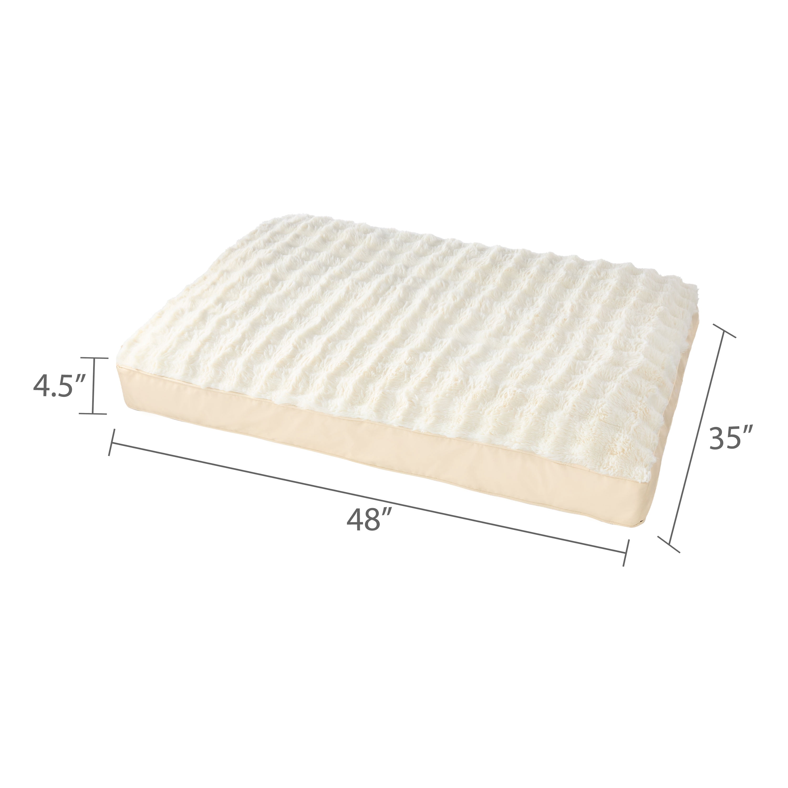 Vibrant Life Extra Large Faux Leather Orthopedic Pet Bed, Tan, 48" x 35"