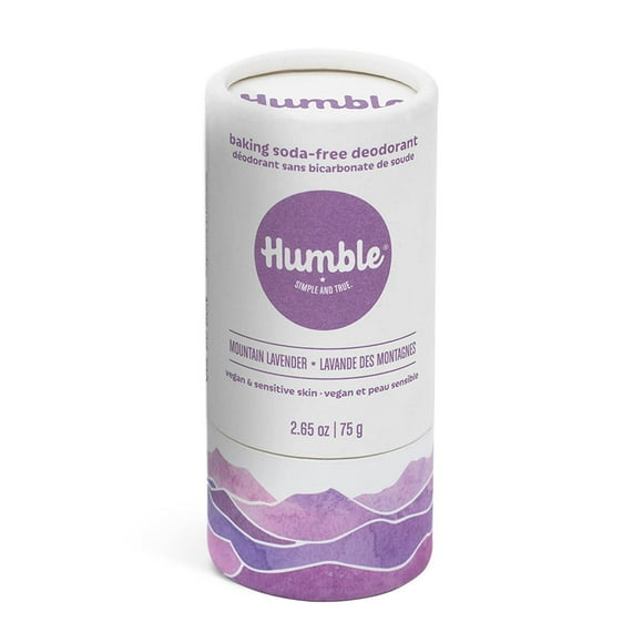 HUMBLE BRANDS Original Formula, Plastic-Free, Aluminum-free Deodorant Long Lasting Odor Control with Baking Soda and Essential Oils, Mountain Lavender