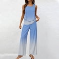 thumbnail image 2 of GILIGEGE 2 Piece Sets for Women Summer 2 Piece Sets for Women Summer Outfits Sleeveless Sets Square Neck Tops Wide Leg Crop Pants Vacation Outfits Summer Beach Vacation Outfits Lounge Tracksuits, 2 of 4