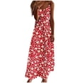 thumbnail image 1 of Robe d'Été pour Femmes Sans Manches à Col en V Imprimée Décontractée Longue Maxi pour Plage Vacances Tenue d'Extérieur, 1 of 7