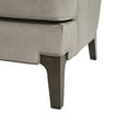 thumbnail image 6 of Martha Stewart Anna Accent Chair - Light Grey Fabric, Solid Wood Frame, Modern Living Room Armchair with Lumbar Pillow, 30" Seat, Dark Coffee Legs, 6 of 7