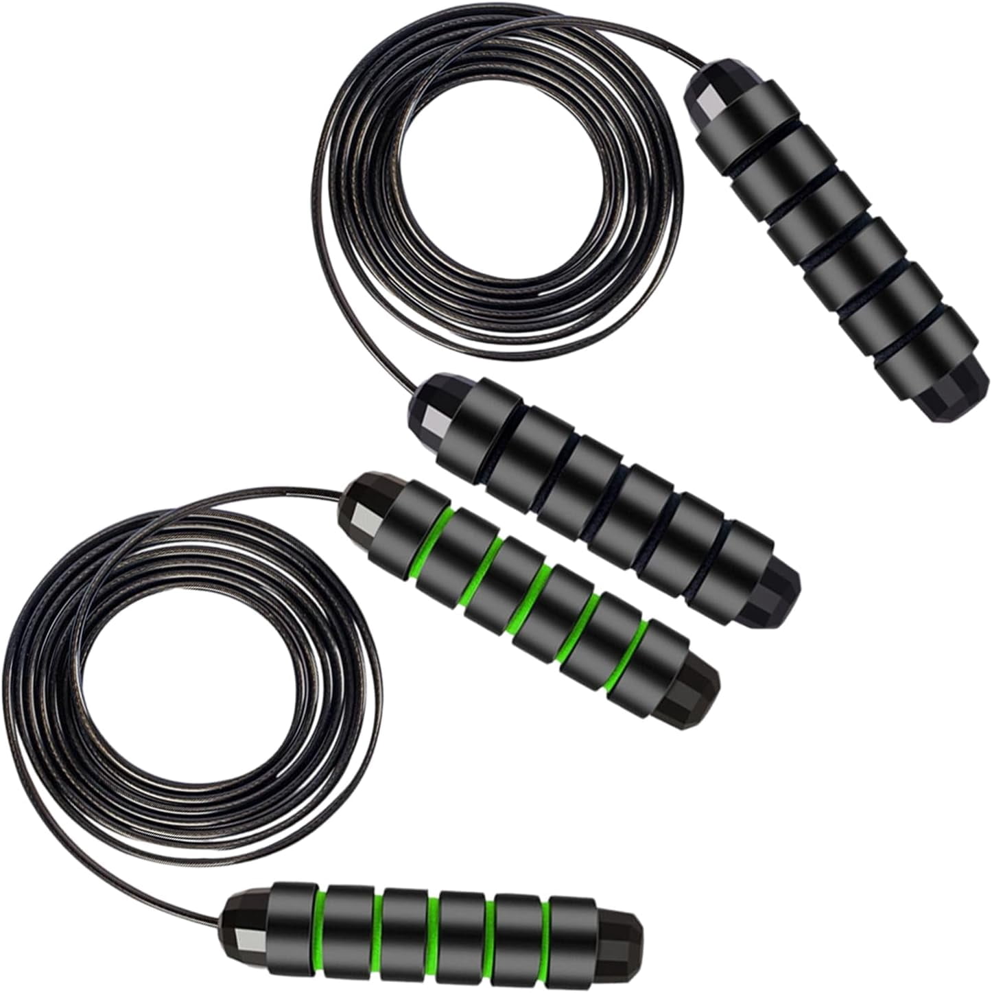 Adjustable Jump Ropes for Fitness, Tangle-Free Jumping Rope, Swivel Speed Skipping Rope with Comfortable Foam Handles, Steel Workout Jump Ropes for Women Men Home Gym Exercise & Slim Body