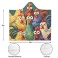 thumbnail image 3 of Colorful Cartoon Rooster Wearable Blanket Hoodies for Women Men Adults Soft Cozy Funny Big Googly Eyes Chicken Hooded Blankets for Travel Sofa Decor Birthday Gifts 50x60 Inch, 3 of 5