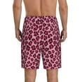 thumbnail image 3 of Kdxio Rose Leopard Print Print Mens Sleep Shorts Bottoms Soft Comfy Pajama Wear Pants with Drawstring Pockets, 3 of 7