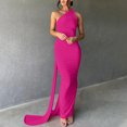 thumbnail image 2 of Kilaqueen Wedding Guest Dresses for Women One Shoulder Sleeveless Corset Pleated Backless Maxi Dress for Elegant Party Cocktail, 2 of 7
