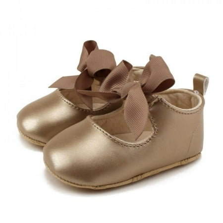 

Hazel Tech Spring Toddler Baby Girl PU Princess Sweet Ribbon Bowknot Shoes Infant Soft Anti-skid Prewalker Hot Sale