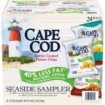 Cape Cod Variety Pack, Kettle-Cooked Chips, Sea Salt, Vinegar, BBQ, 20 ...