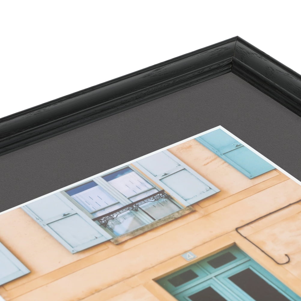 ArtToFrames 22x28" Matted Picture Frame with 18x24" Single Mat Photo Opening Framed in 1.25" Black Stain on Solid Red Oak and 2" Charcoal Mat (FWM-4083-22x28)