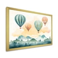 thumbnail image 2 of Designart "Hot Air Balloon Harmony Green and Red Watercolor IV" Transportation Framed Wall Art Decor - Modern Green Hot Air Balloon Bedroom Framed Canvas Wall Art, 2 of 6
