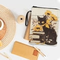 thumbnail image 4 of HELLHERO Sunflower Cat Book Sleeve with Handle Polyester Fabric Protector Wrap Bag Book Covers Waterproof Church Bag with Zipper for Librarian Book Lovers Gifts - Vintage, 4 of 8