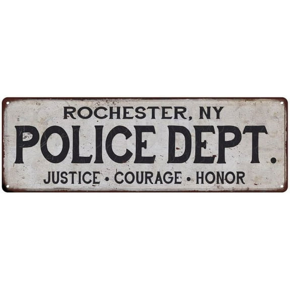 ROCHESTER, NY POLICE DEPT. Home Decor Metal Sign Gift 6x18 106180012095