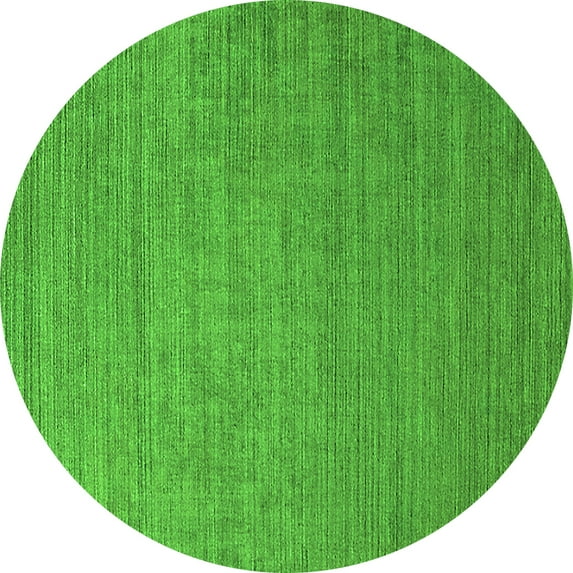 Ahgly Company Indoor Round Oriental Green Industrial Area Rugs, 5' Round