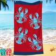 thumbnail image 3 of Oversized Beach Towel Set 27 x 55 ln Large Big Pool Camping Swim Clearance Soft Towels Travel Essentials Accessories Must Haves Vacation Necessities Adult Gifts Lobster,Red, 3 of 6