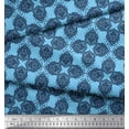 thumbnail image 3 of Soimoi Japan Crepe Satin Fabric Floral Block Print Fabric by Yard 42 Inch Wide, 3 of 3