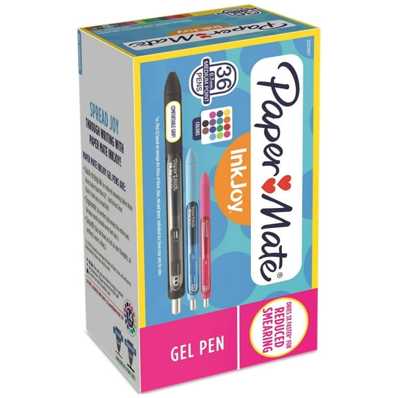 Paper Mate InkJoy Gel Pens, Medium Point (0.7mm), Assorted Colors, 36 Count
