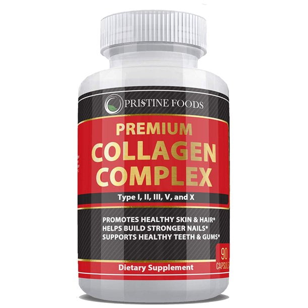 Pristine Premium Multi Collagen Supplement 1000mg - Support Healthy Hair Skin Bone & Joints Hydrolyzed Collagen Protein Complex (Types I II III V & X) - 90 Capsules