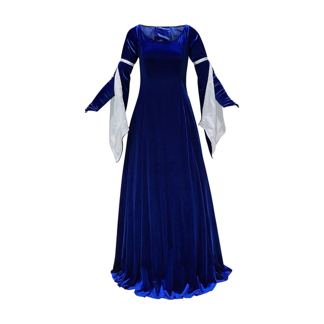 Robe Médiévale en Velours avec Embouts de Bras Doublés en Satin, Robe Renaissance, Renfaire, Halloween