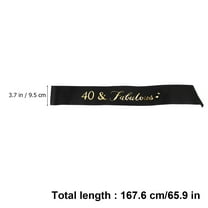 HAKIDZEL Celebration Accessory Letter Printing Sash 2Pcs Black Satin