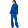 thumbnail image 5 of Szluipve Women Cropped Zip‑Up Hoodie 2 Piece Outfits Drawstring Long Sleeve Full Zip Short Hooded Jacket and Elastic Waist Wide Leg Pants Casual Tracksuit Loungewear Set Royal Blue M, 5 of 7