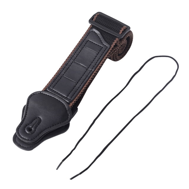 Miangastore 1Pcs Black Leather Ukulele Strap Adjustable Length For Musicians Performance 15.7X2X0.2In