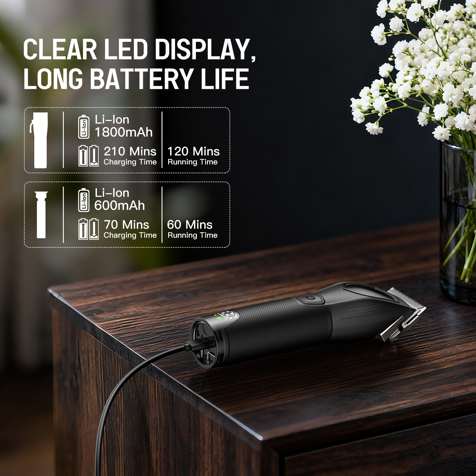 Mpow Cordless Hair Clippers & Beard Trimmer Kit photo 7