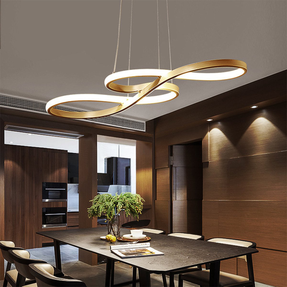Modern LED Acrylic Chandelier Dining Room Dimmable Remote Control