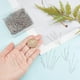 thumbnail image 4 of 700 piezas de alfileres de cabeza plana de acero inoxidable 304, 7 estilos, para bisutería, 3/5", 2" de largo, calibre 23, ideales para la creación de aretes y joyería artesanal., 4 of 7