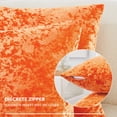 thumbnail image 5 of Deconovo Pack of 2 Velvet Halloween Pillow Covers, Decorative Square Pillowcase, Soft Solid Cushion Case for Sofa Bedroom Car - 24x24 Inch, Orange Flame, 5 of 9