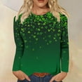 thumbnail image 2 of WREESH Women's 2025 St. Patrick's Day Long Sleeve Pullover Tops Irish Shamrock Graphic Tees for Casual and Festive, 2 of 5