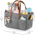thumbnail image 2 of Large Capacity Felt Diaper Storage Bag, Foldable Portable Organizer with Adjustable Compartments, Nursery Bag for Essentials Diapers Easter Toys, Perfect for Travel Home, 13*7*6in, A, 2 of 8
