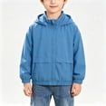 thumbnail image 3 of HAOTAGS Boys’ Casual Hooded Zip-Up Jacket Lightweight Sun Protection Relaxed-Fit Long-Sleeve Outerwear Blue Size 4T, 3 of 8