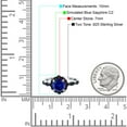 thumbnail image 4 of Flower Wedding Ring Black Simulated Blue Sapphire CZ 925 Sterling Silver Size 7, 4 of 5