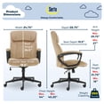 thumbnail image 2 of Serta Hannah Executive Office Chair, Ergonomic Lumbar Support, Firm Seat Cushion, Deep Body Pillows, Light Beige, 2 of 12