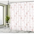 thumbnail image 4 of Ambesonne Pastel Shower Curtain, Soft Hatches and Leaves Art, 69"Wx70"L, Blush Rust and White, 4 of 4