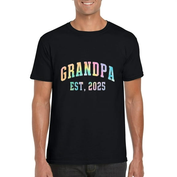 Grandpa Est. 2025 Future Grandpa Funny Baby Family Gift T-Shirt, for men & women, up to size 5XL