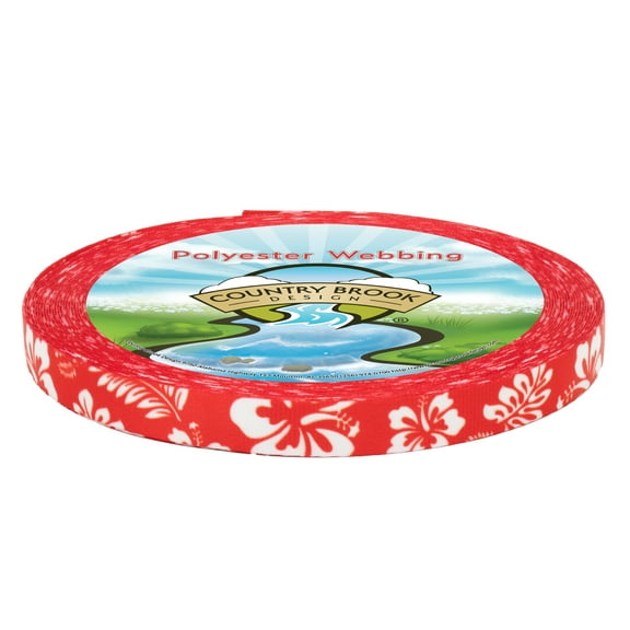 Country Brook Design® Red Hawaiian Lite Tape (1 Inch, 20 Yards)