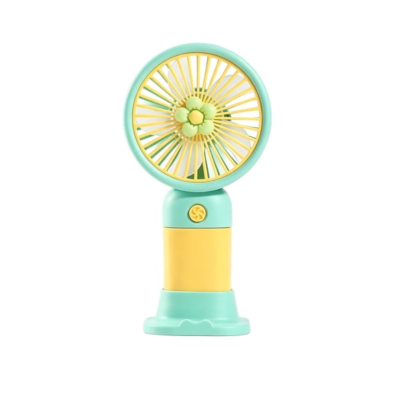 Green Portable Rechargeable Handheld Mini Fan For Kids Students Pocket Size Small Fan Outdoor Travel