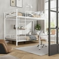 thumbnail image 4 of Heavy Duty Twin Metal Bunk Bed Frame with Safety Guard Rails, Space-Saving Design – No Box Spring Needed, Ideal for Kids, School, and Apartments, 4 of 7