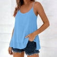 thumbnail image 4 of Craaazy Women's Solid Color Double Layer Adjustable Cami Sleeveless Flowy Ruffle Strap Casual Loose Fit Summer Beach Tank Top(S-5XL) Gifts, 4 of 8