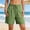 Green, variant on Half Elastic Waist Drawstring Linen Blend Bermuda Shorts, Relaxed Straight Leg Shorts for Vacation Days Black XXXL